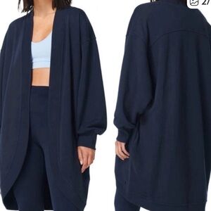 Sweaty Betty Cora Longline Cardigan Navy Blue, M/8